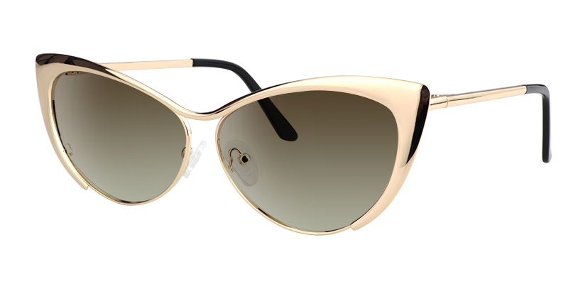 Ellen Cateye Gold Sunglasses | Zeelool Glasses1