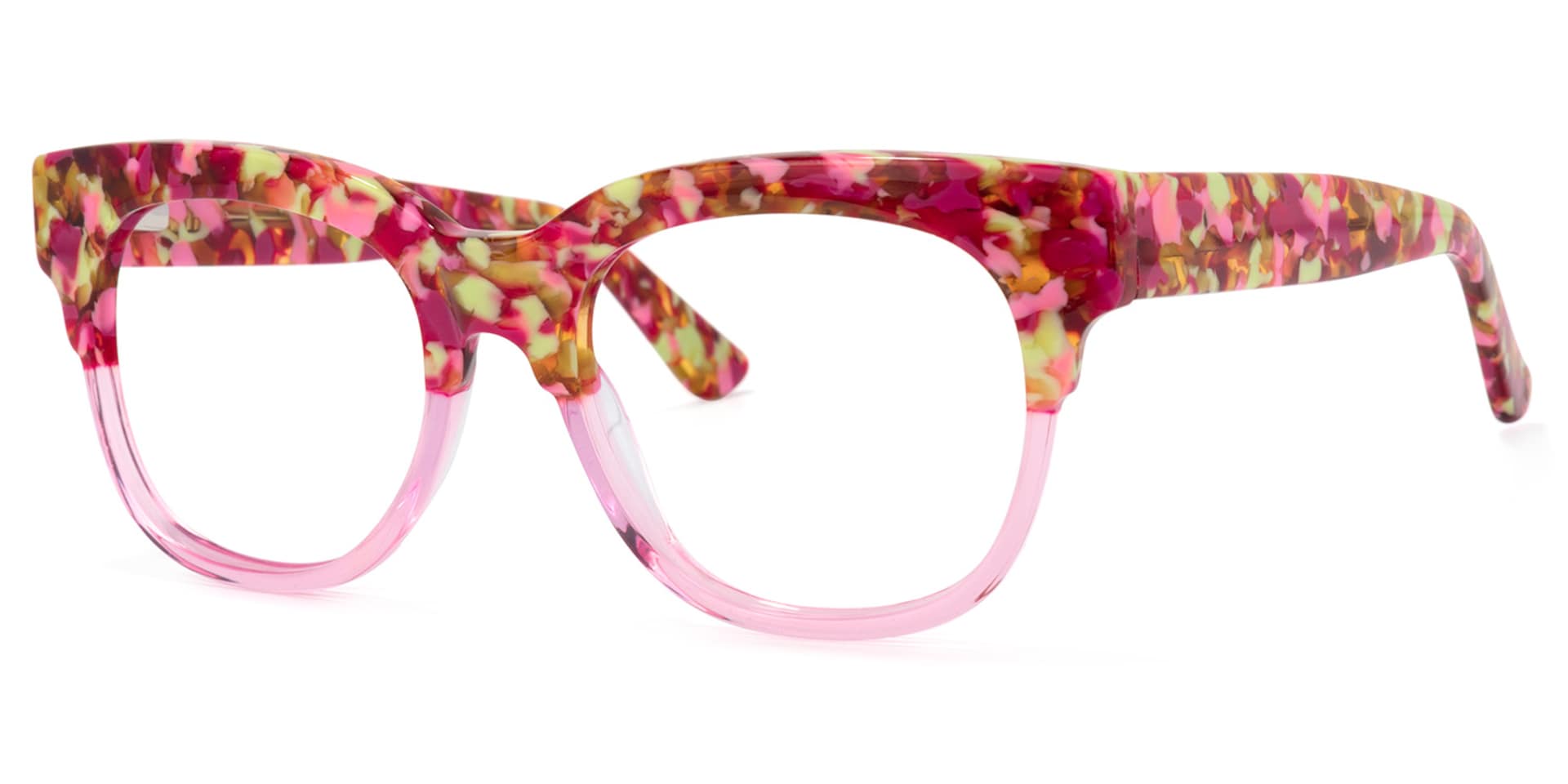 Yessenia Square Pink-Floral Glasses | Zeelool Glasses1