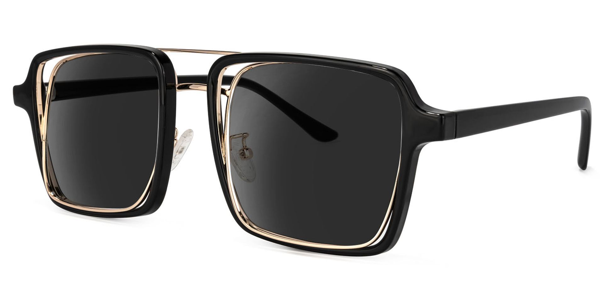 Nellie Aviator Black-Gold Sunglasses | Zeelool Glasses2