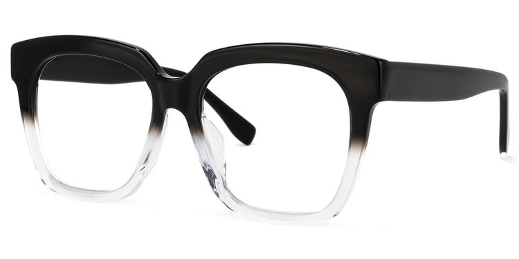 Xion Square Black to Clear Gradient Glasses