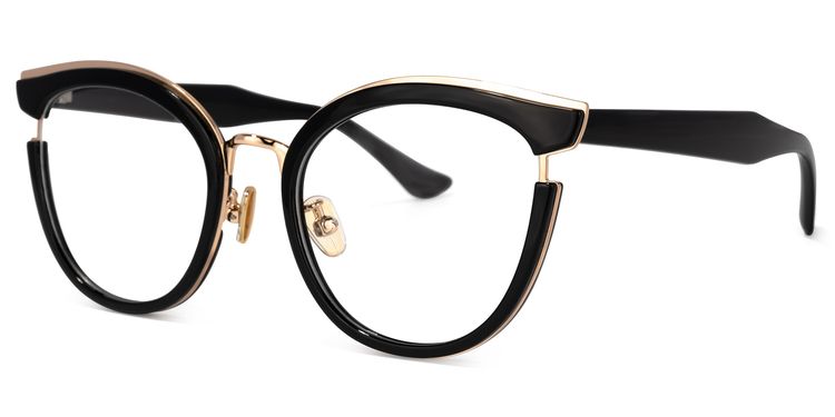 Laraine Cat Eye Black Glasses
