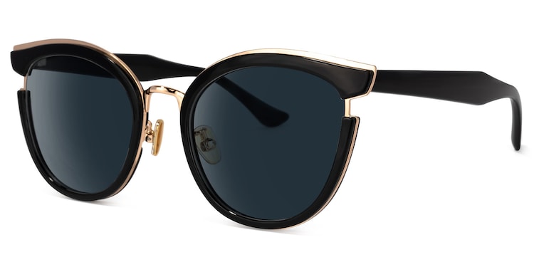 Laraine Cat Eye Black Sunglasses