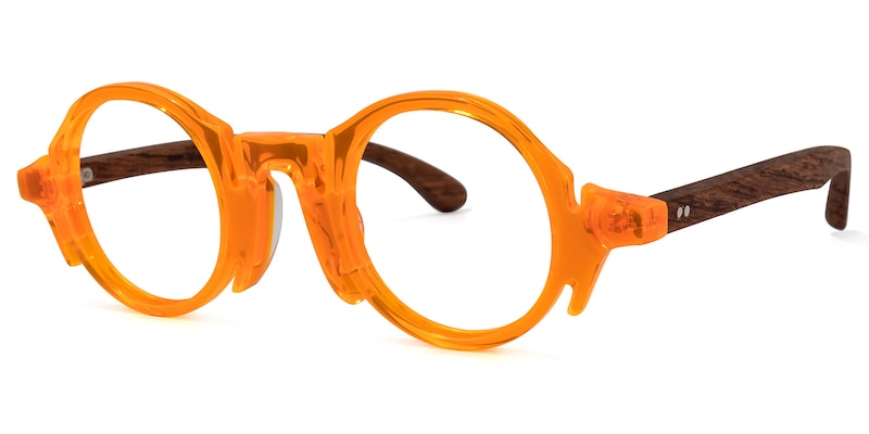 Charlie Round Orange Glasses | Zeelool Glasses1