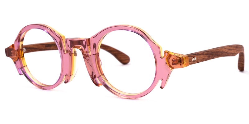 Charlie Round Pink Glasses | Zeelool Glasses1