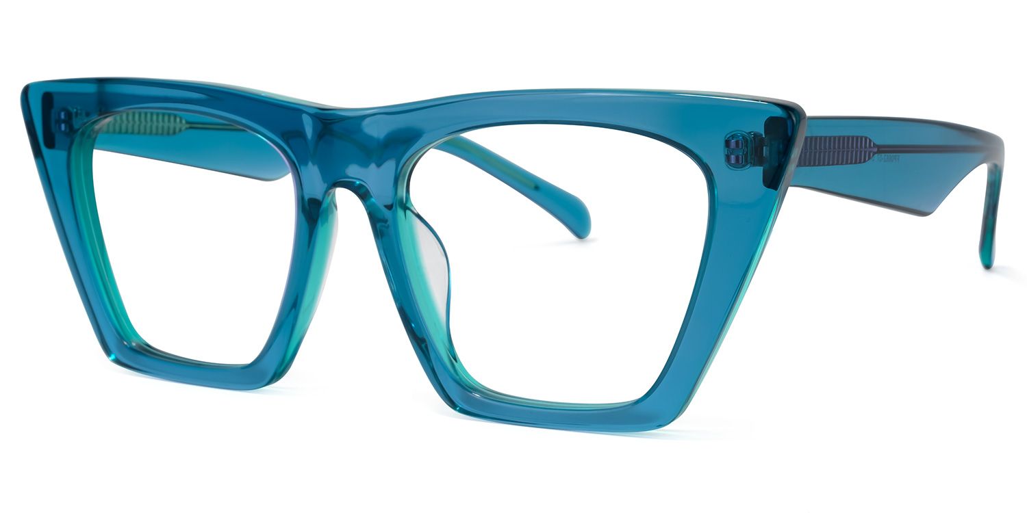Cecile Cat Eye Blue Glasses | Zeelool Glasses1
