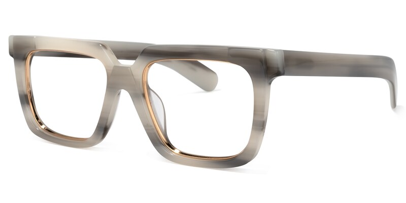 Pitts Square Gray Glasses | Zeelool Glasses1