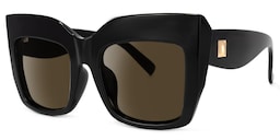 Alberta Cat Eye Black Sunglasses1