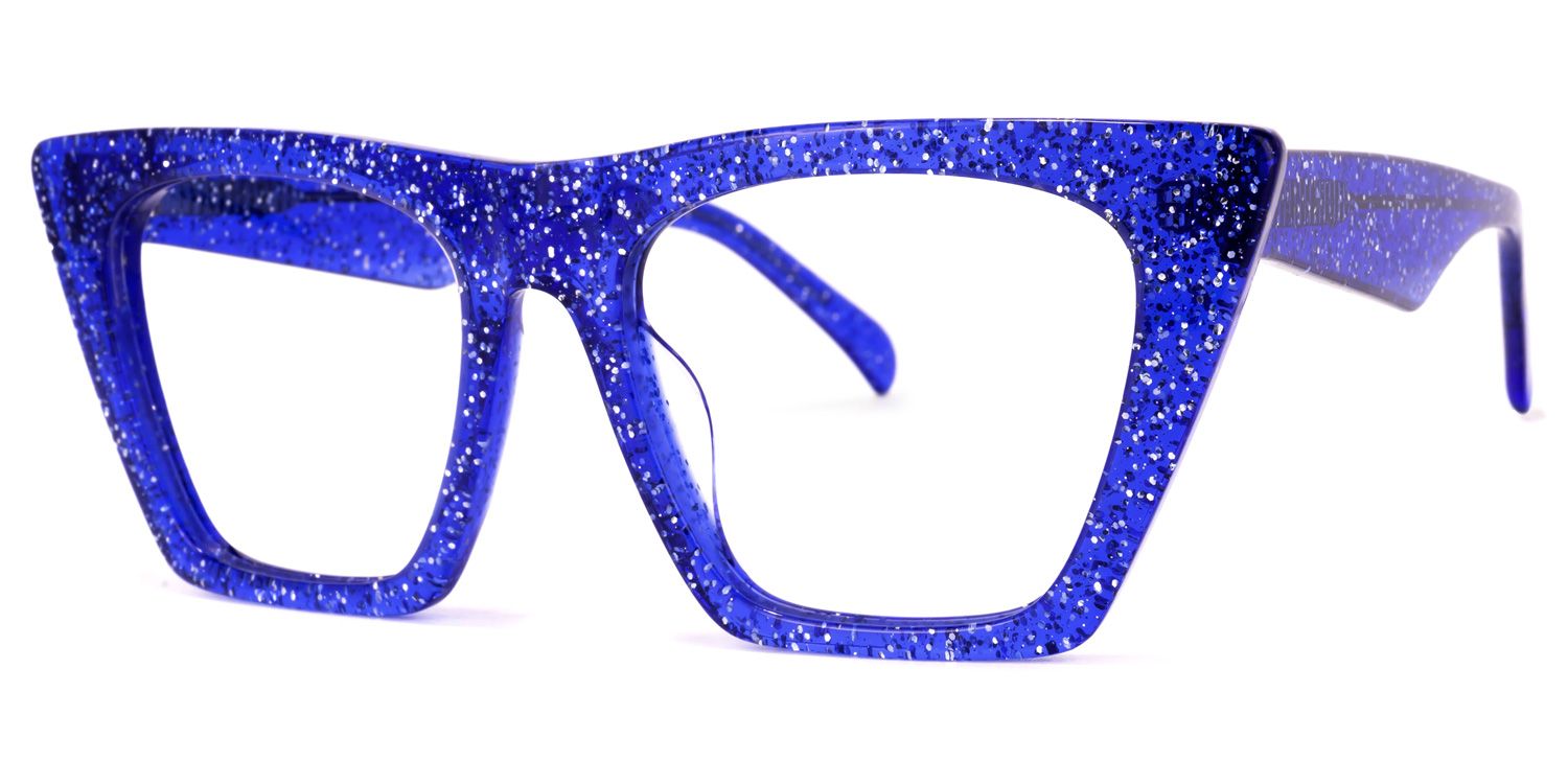 Cecile Cat Eye Blue Glasses | Zeelool Glasses1