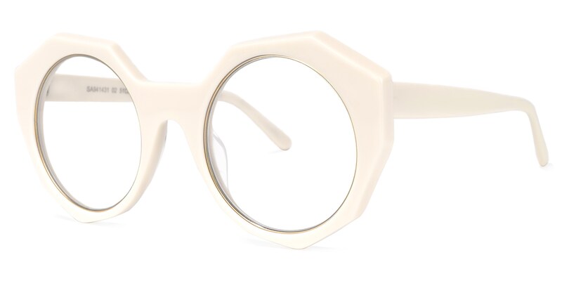 Bogar Geometric Creamy Glasses | Zeelool Glasses1
