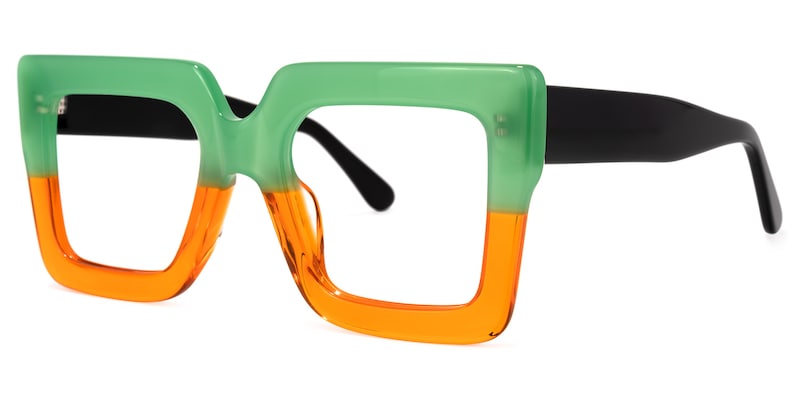 Brandon Square Orange Glasses | Zeelool Glasses1