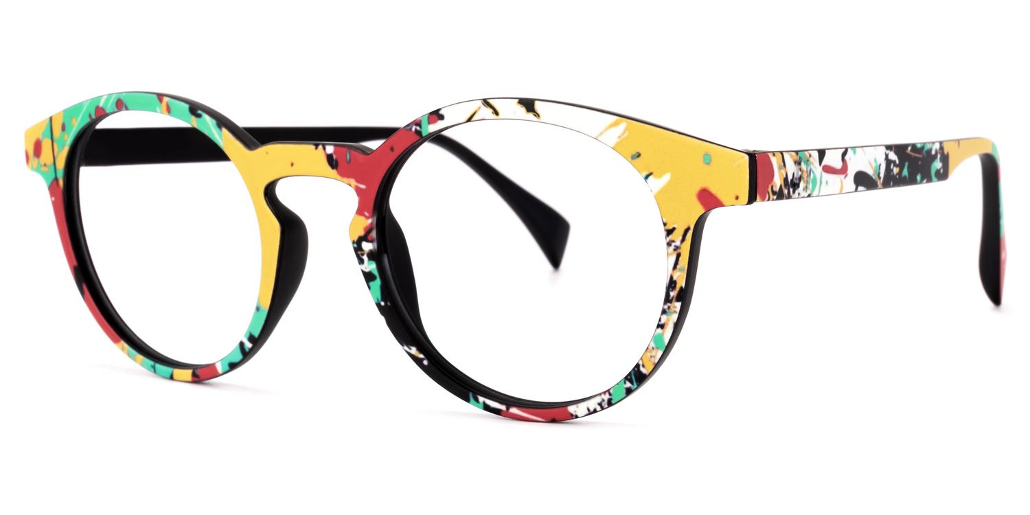 Street-Artist Round Colorful Frame Glasses | Zeelool1
