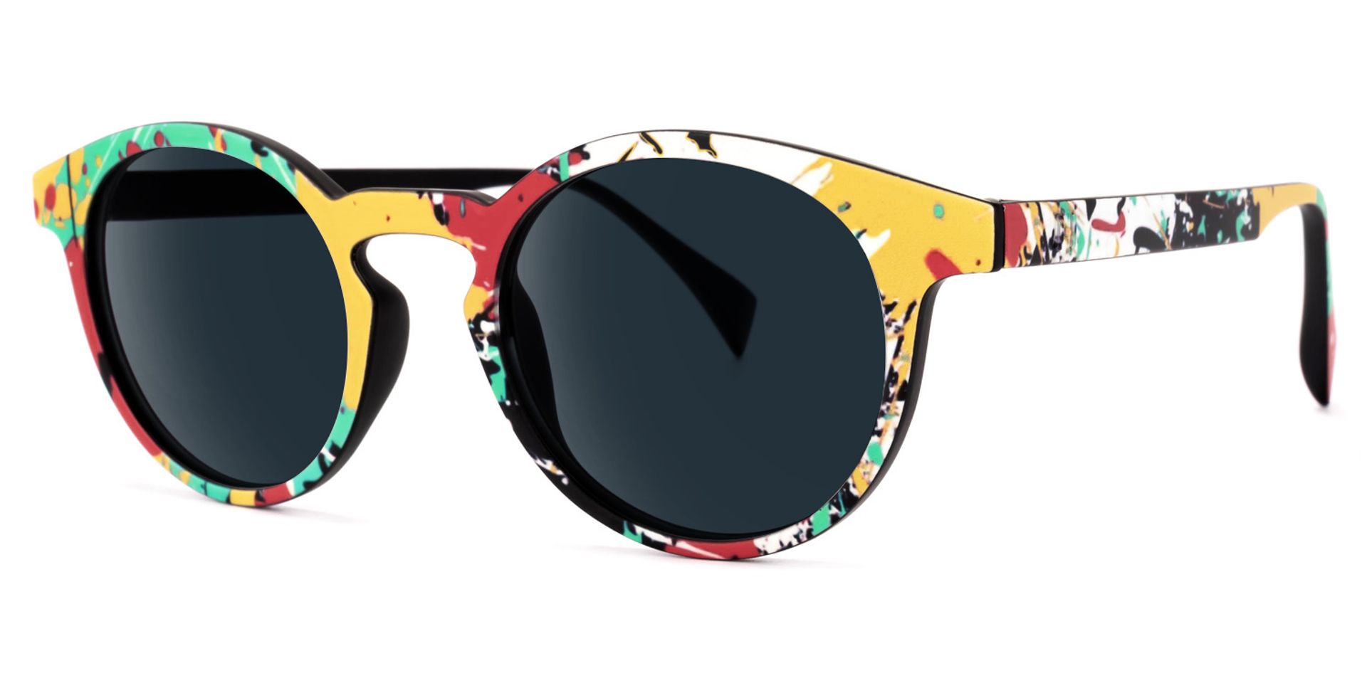 Street-Artist Round Colorful Sunglasses | Zeelool Glasses1