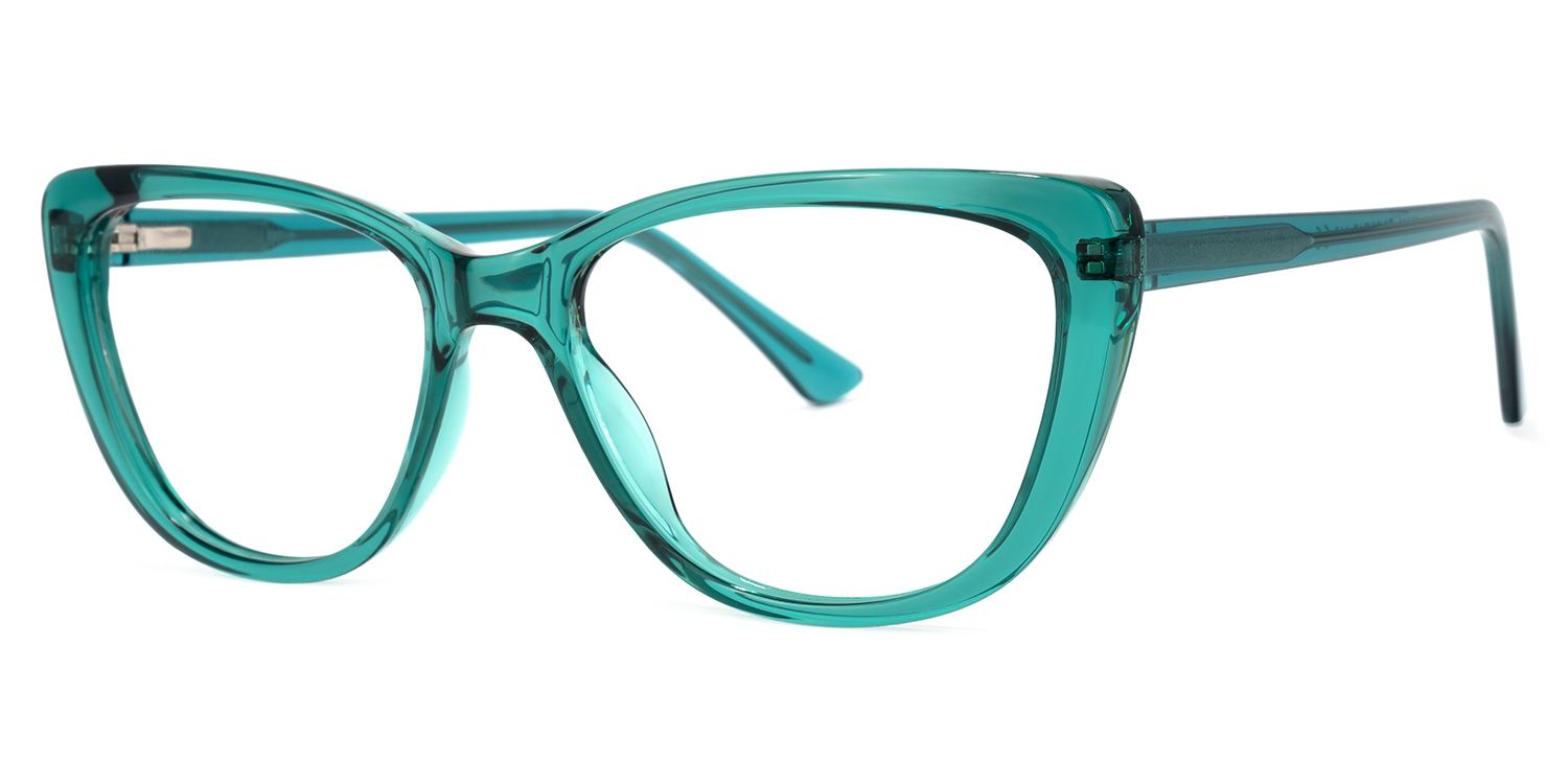Qamar Cateye Peacock-Blue Glasses | Zeelool Glasses1