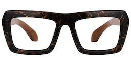 Roger Rectangle Black-Gold Glasses0