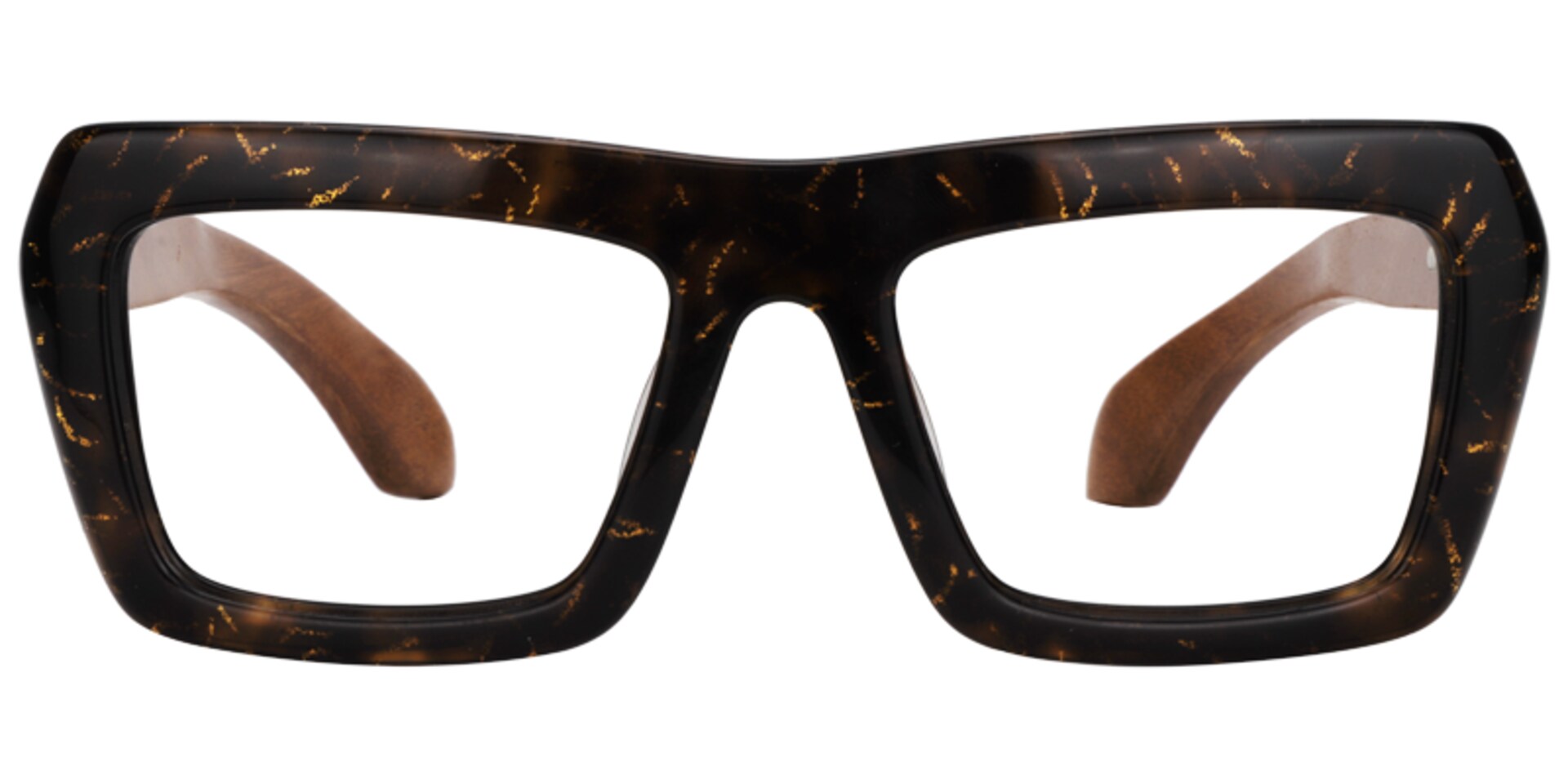 Roger Rectangle Black-Gold Glasses | Zeelool Glasses0