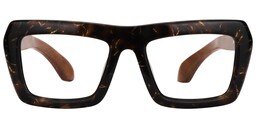Roger Rectangle Black-Gold Glasses0