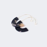 Vintage Pattern Oval Purple Earrings0