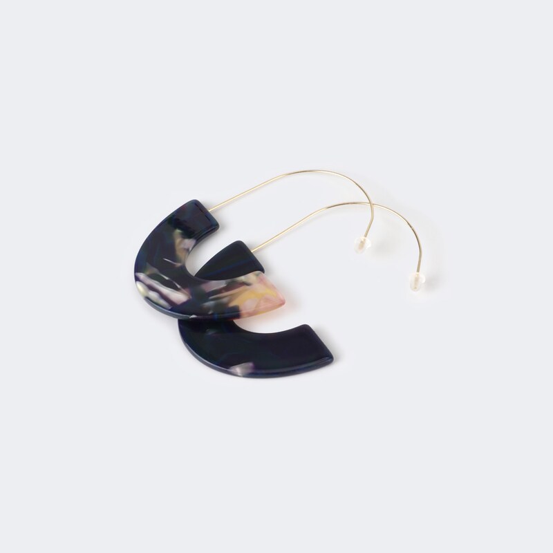 Vintage Pattern Oval Purple Earrings | Zeelool Glasses0