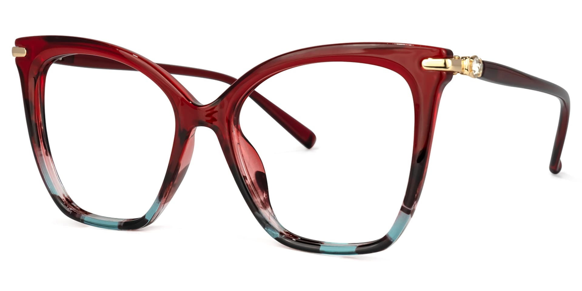 Lamar Butterfly Red Eyeglasses and Two-Tone Frames2