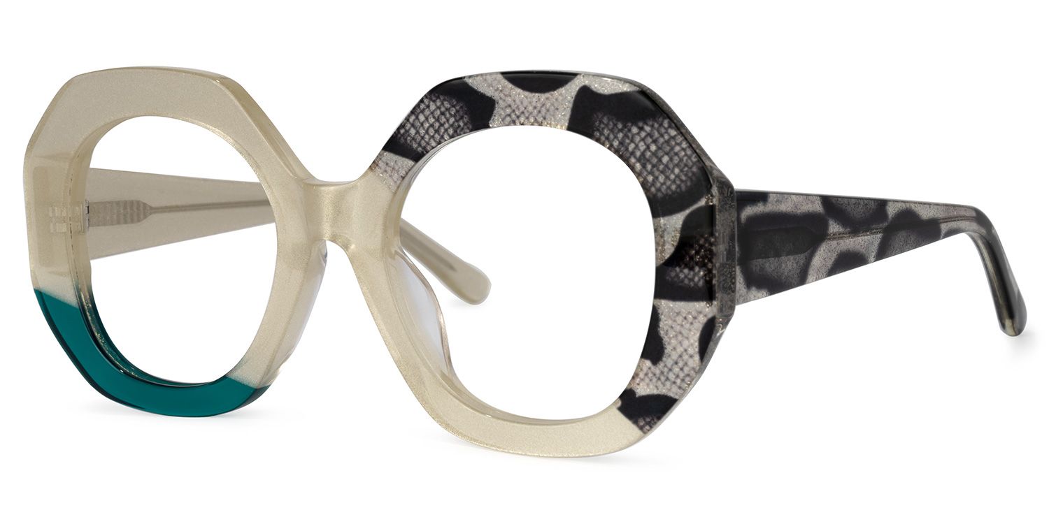 Kinkle Geometric Snake-Skin Glasses | Zeelool Glasses4
