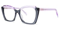 Benesa Browline Gray Glasses1