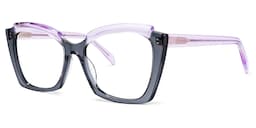 Benesa Browline Gray Glasses1