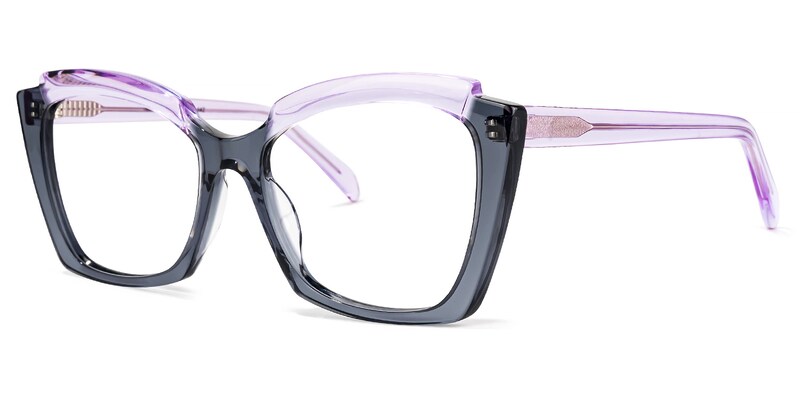 Benesa Browline Gray Glasses | Zeelool Glasses1