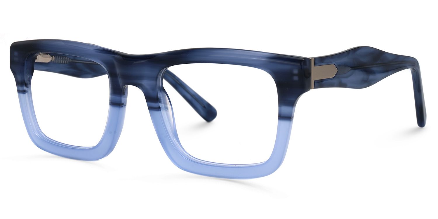 Riley Rectangle Light Blue Glasses for Men and Women1