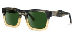 Riley Rectangle Cameo-Green Sunglasses1