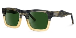 Riley Rectangle Cameo-Green Sunglasses1