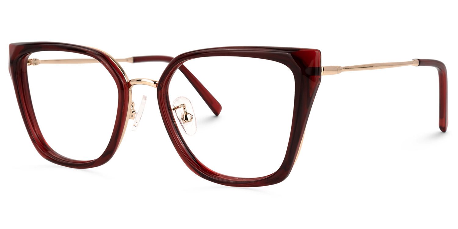 Martine Square Red Glasses | Zeelool Glasses1