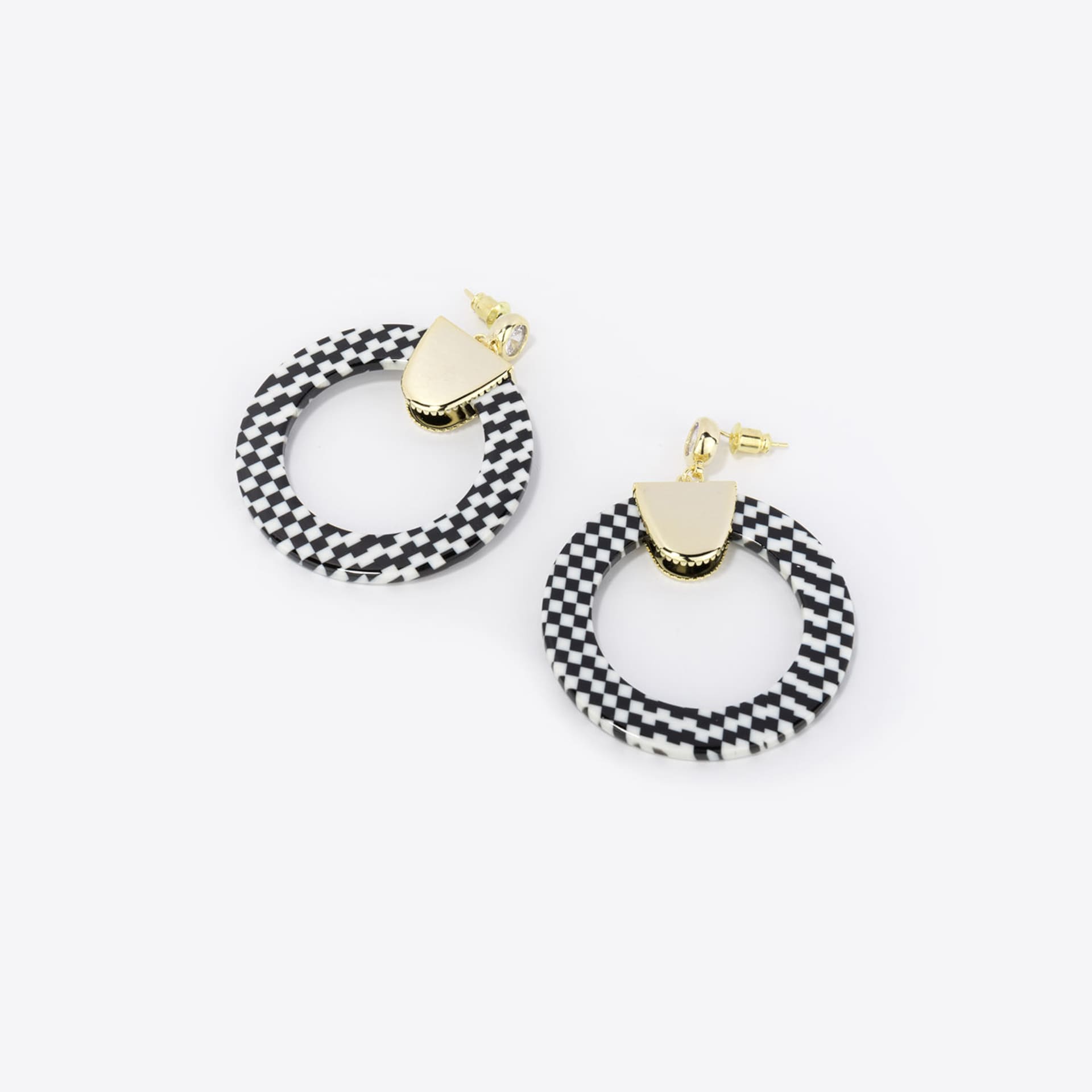 Stylish Round Black-White Earrings | Zeelool Glasses0