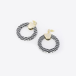Stylish Round Black-White Earrings0