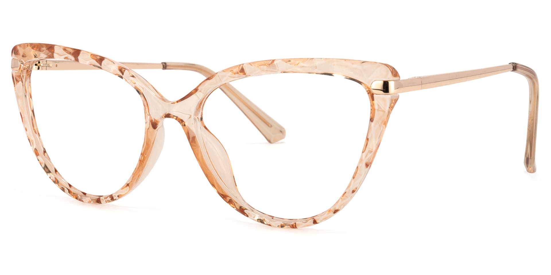 Lucas Cateye Champagne Eyeglasses and Translucent Frame1