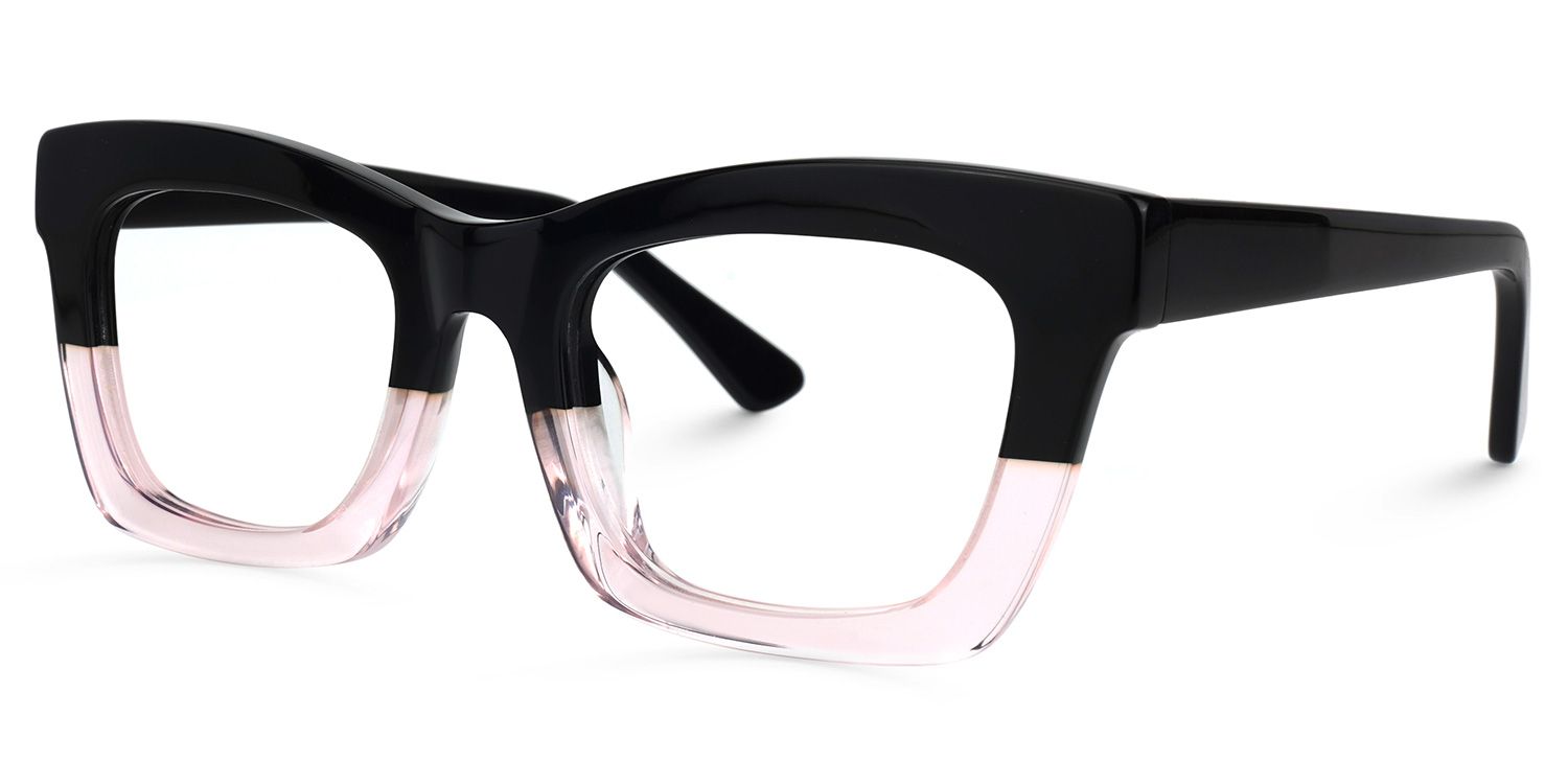 Vargas Square Black-Pink Glasses | Zeelool Glasses1