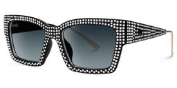 Drayton Square Black Sunglasses1