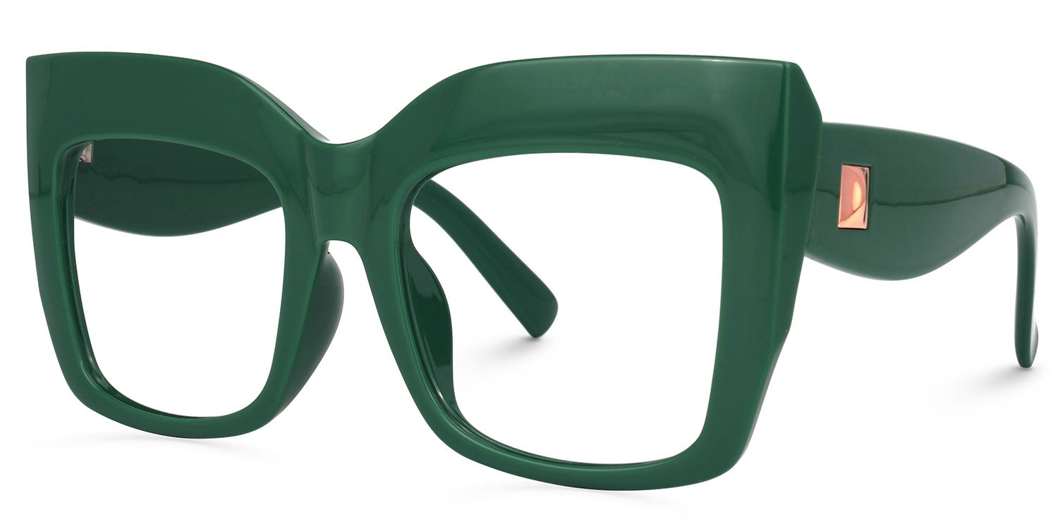 Alberta Cat-Eye Green Frame Glasses | ZEELOOL Canada1