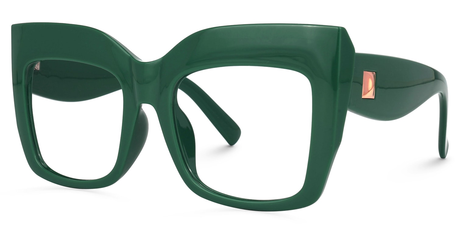Alberta Cat Eye Green Glasses1