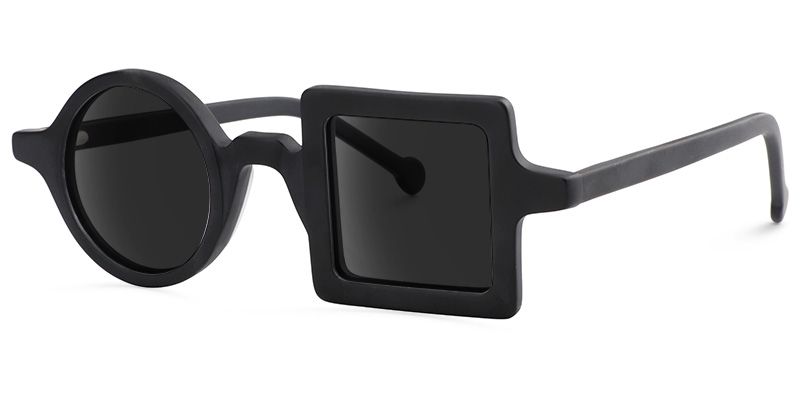 Paola Asymmetric Black Sunglasses | Zeelool Glasses1