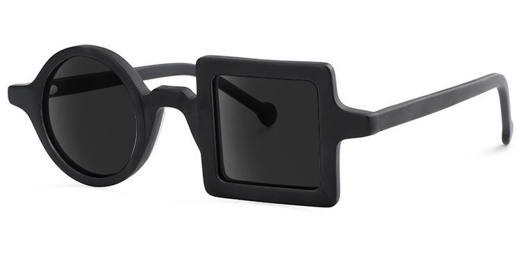 Paola Asymmetric Black Sunglasses