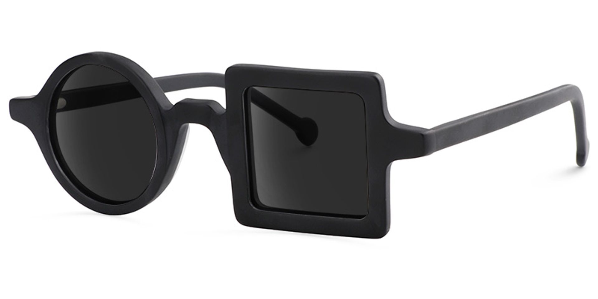 Paola Asymmetric Black Sunglasses | Zeelool Glasses1