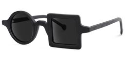 Paola Asymmetric Black Sunglasses1