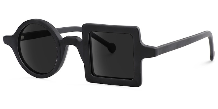 Paola Asymmetric Black Sunglasses