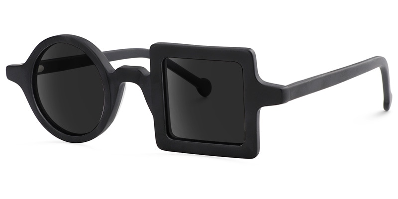 Paola Asymmetric Black Sunglasses