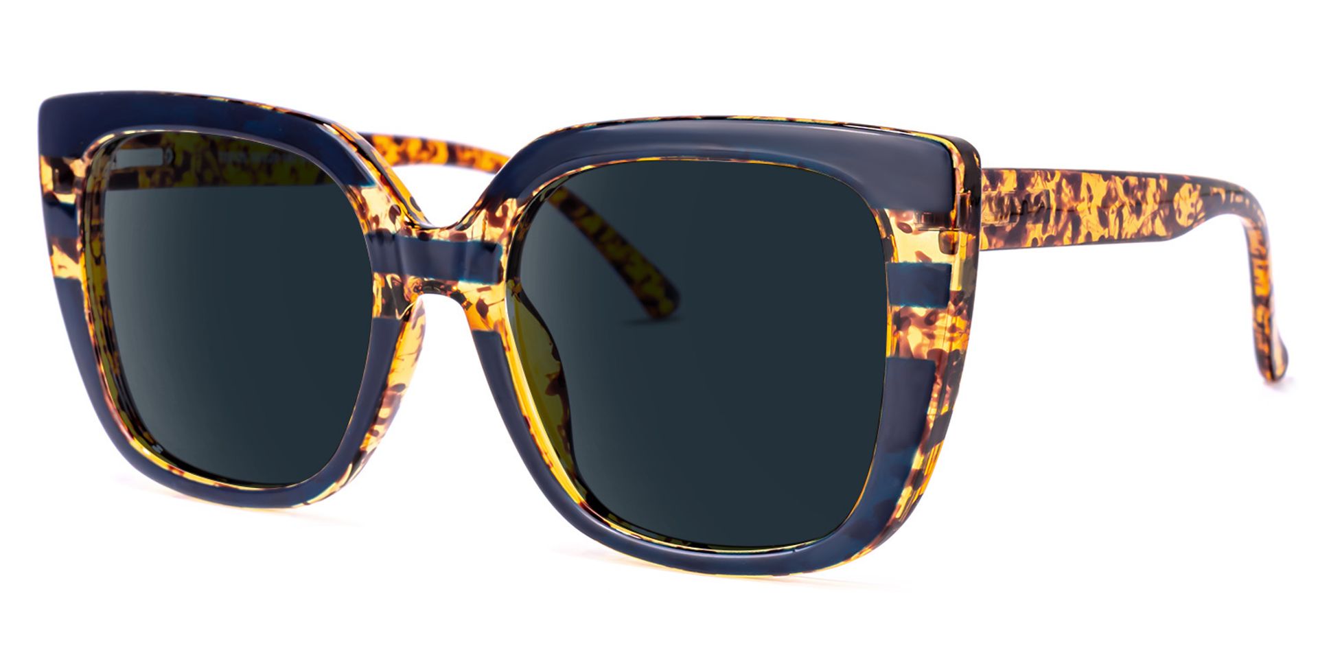Brenda Square Dark-Blue Sunglasses | Zeelool Glasses1