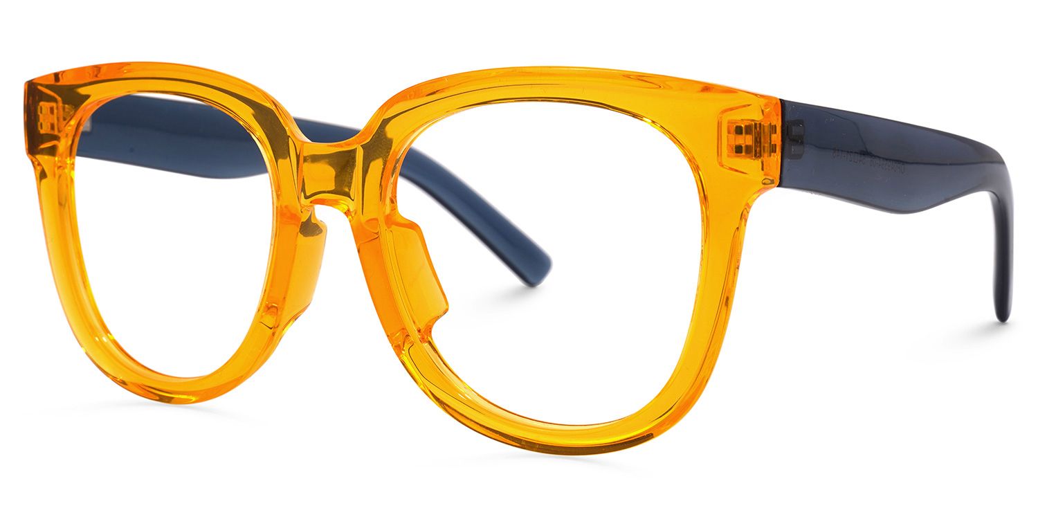 Harrell Square Orange Glasses | Zeelool Glasses1