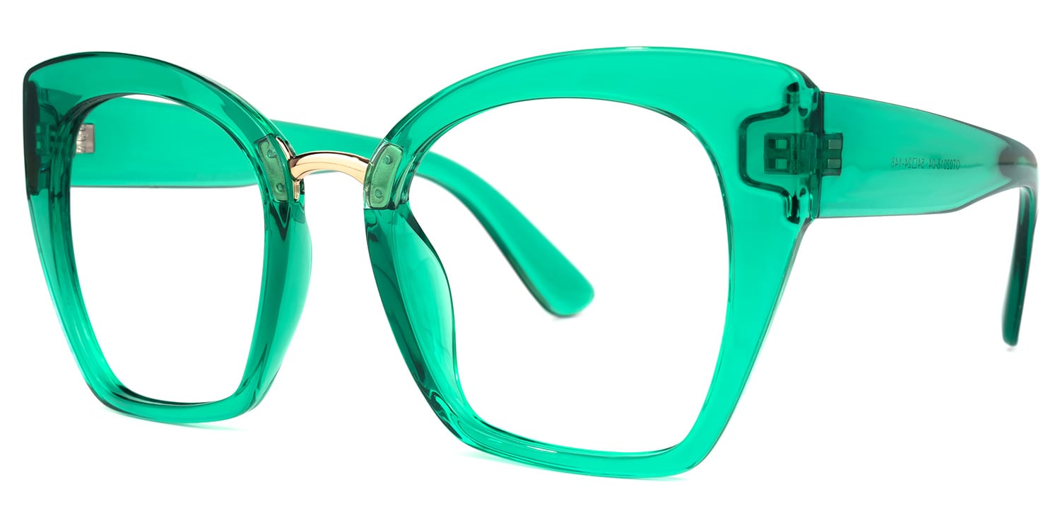 Denis Cat Eye Green Glasses | Zeelool Glasses