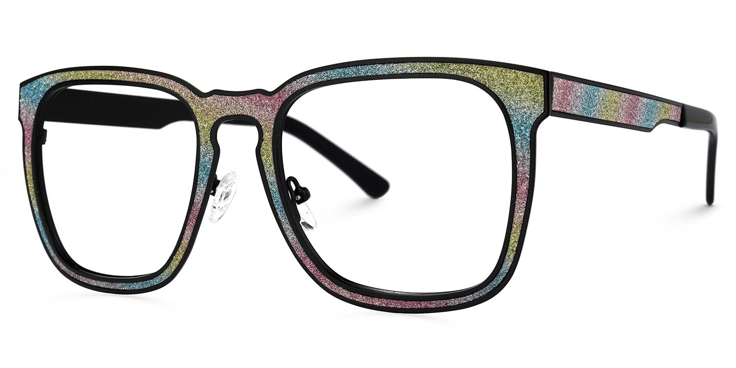 Joanne Rectangle Rainbow Glasses | Zeelool Glasses1