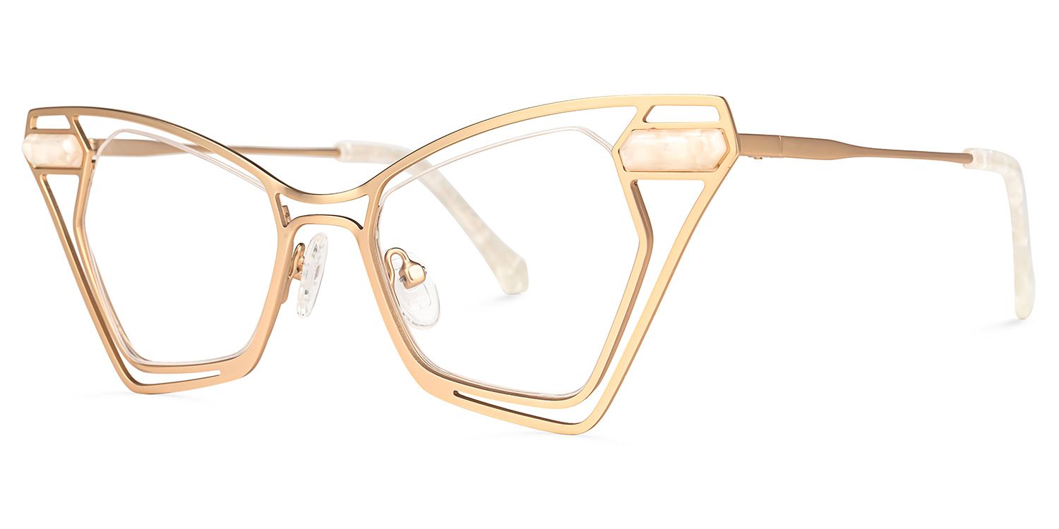 Janelle Butterfly Gold Glasses | Zeelool Glasses1