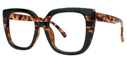 Brenda Square Dark-Green Glasses1